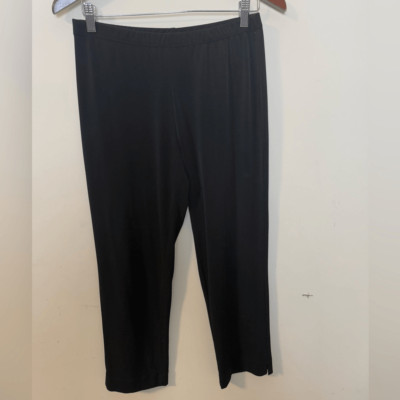 Clara Sun Woo High-Rise Pull On Black Cropped Career Dress Pant Trouser, Large