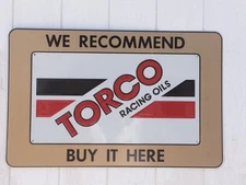 Vintage Original Torco Motor Oil Metal Sign 23" X 36" Not a Remake 