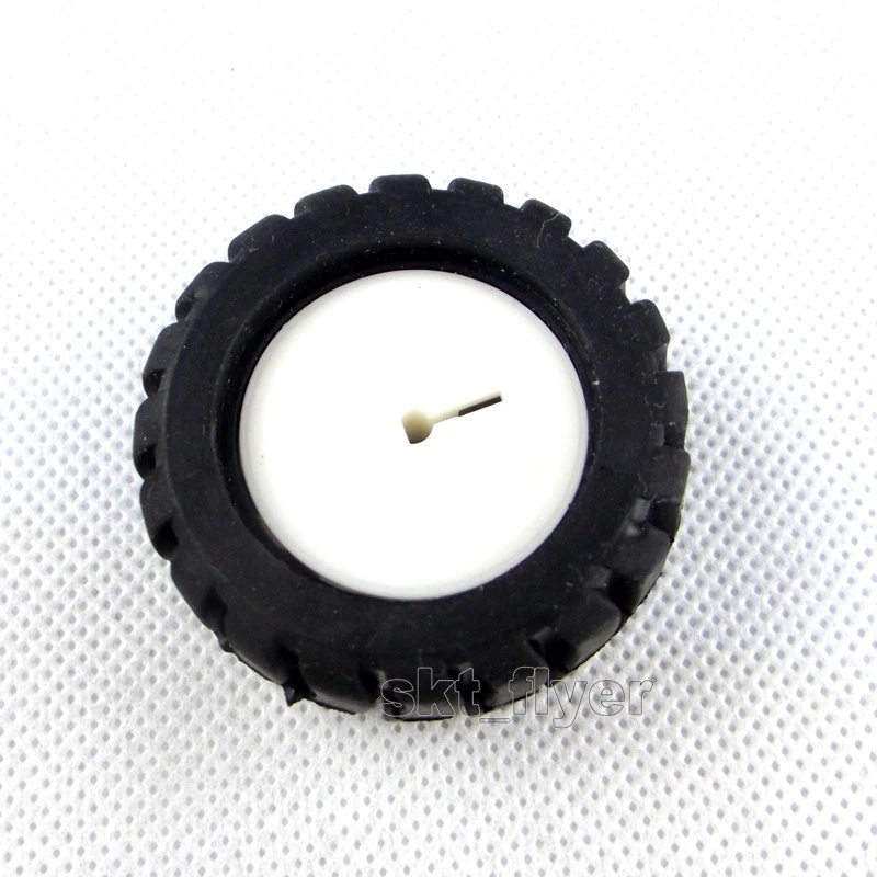 2pcs 43*19*3mm D Hole Small Smart Car Model Tire Wheel Robot DIY Shaft Motor - Image 3 of 4