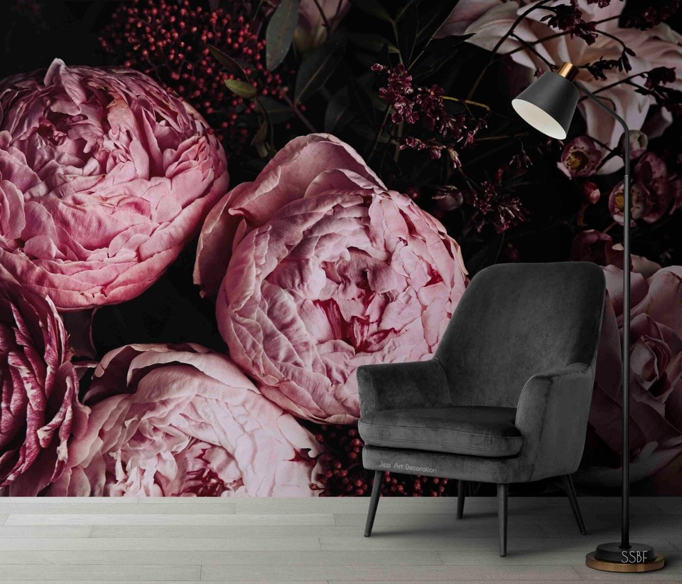 3D Flower Pink Floral Wallpaper Wall Murals Removable Wallpaper 21 eBay