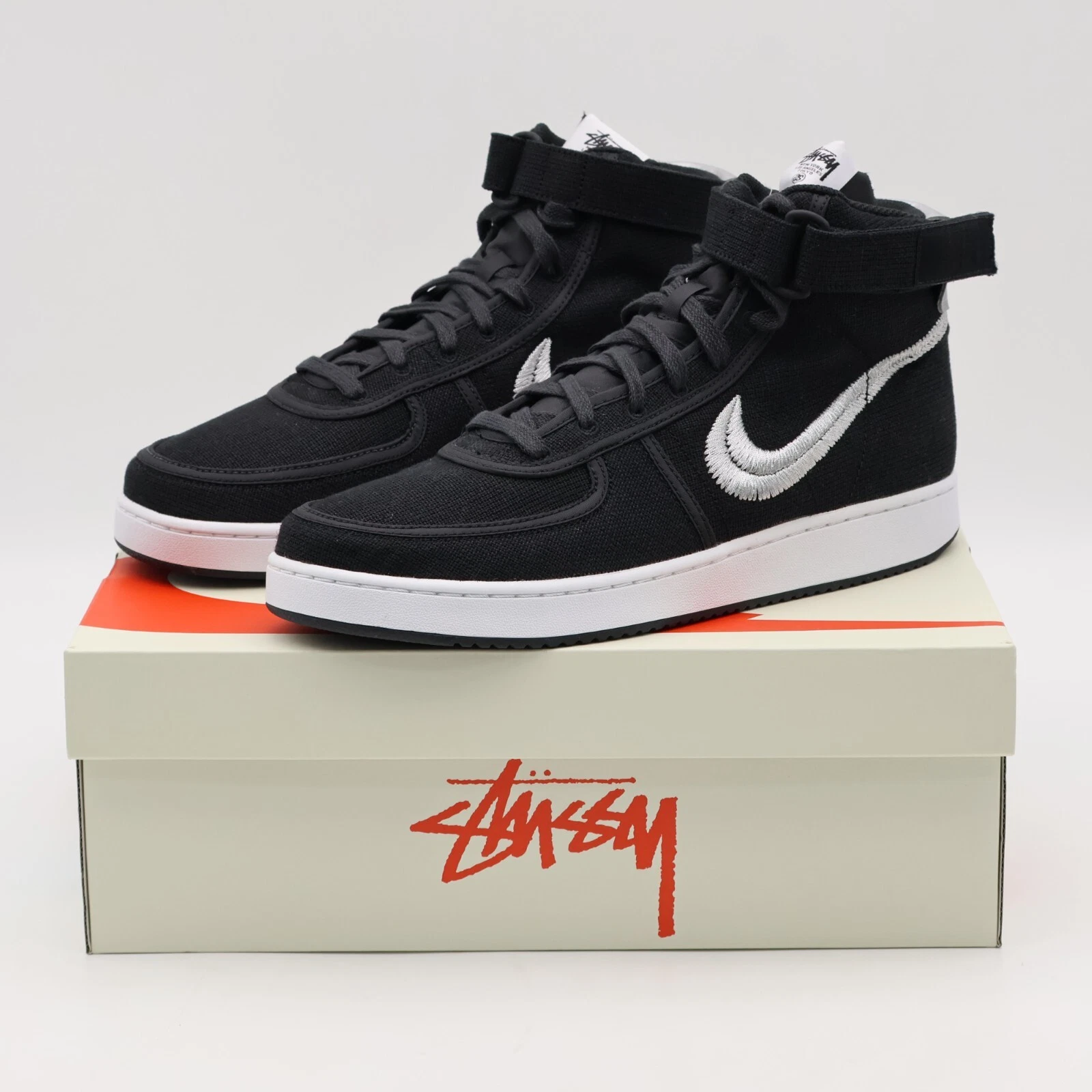 DX5425-001 Stussy Nike Vandal High Black Silver White Green (Men's)