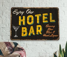 Hotel Bar Sign Home Bar Man Cave Decor Beer Wine Hard Liquor Garage 108122001063
