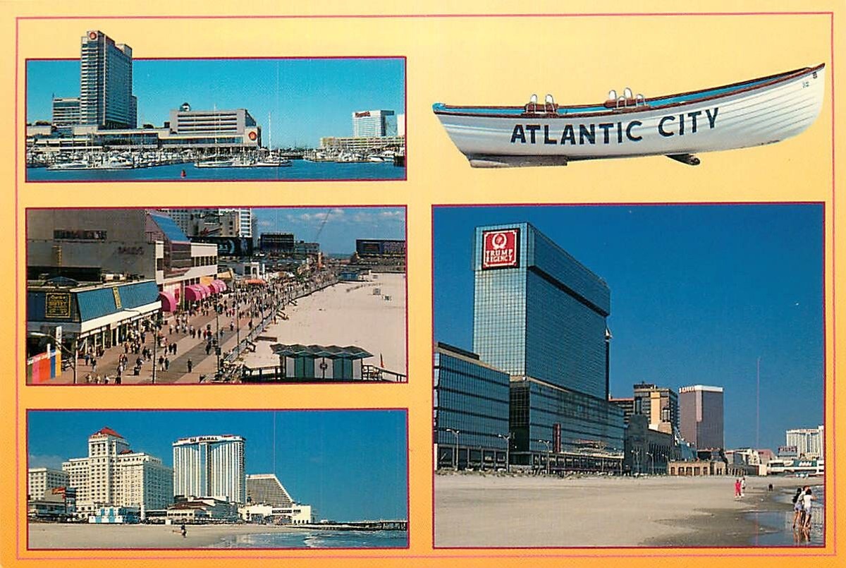 Postcard Atlantic City, New Jersey Views, Trump Castle, Trump Regency