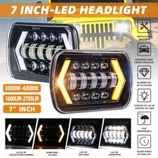 Pair 5x7 7x6inch Led Headlights Hilo Halo Drl For Jeep Cherokee Xj Wrangler Yj Pair 5x7 7x6inch Led Headlights Hilo Halo Drl For Jeep Cherokee Xj Wrangler Yj