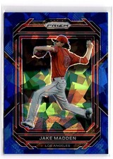 2023 Panini Prizm Blue Cracked Ice Jake Madden #61 Los Angeles Angels 