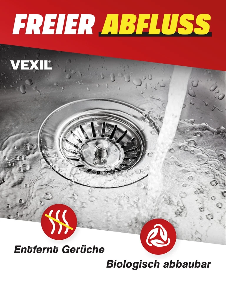 VEXIL Rohrreiniger - Profi Abflussreiniger EXTRA STARK für Extremfälle - 1L ... - Bild 4 von 4