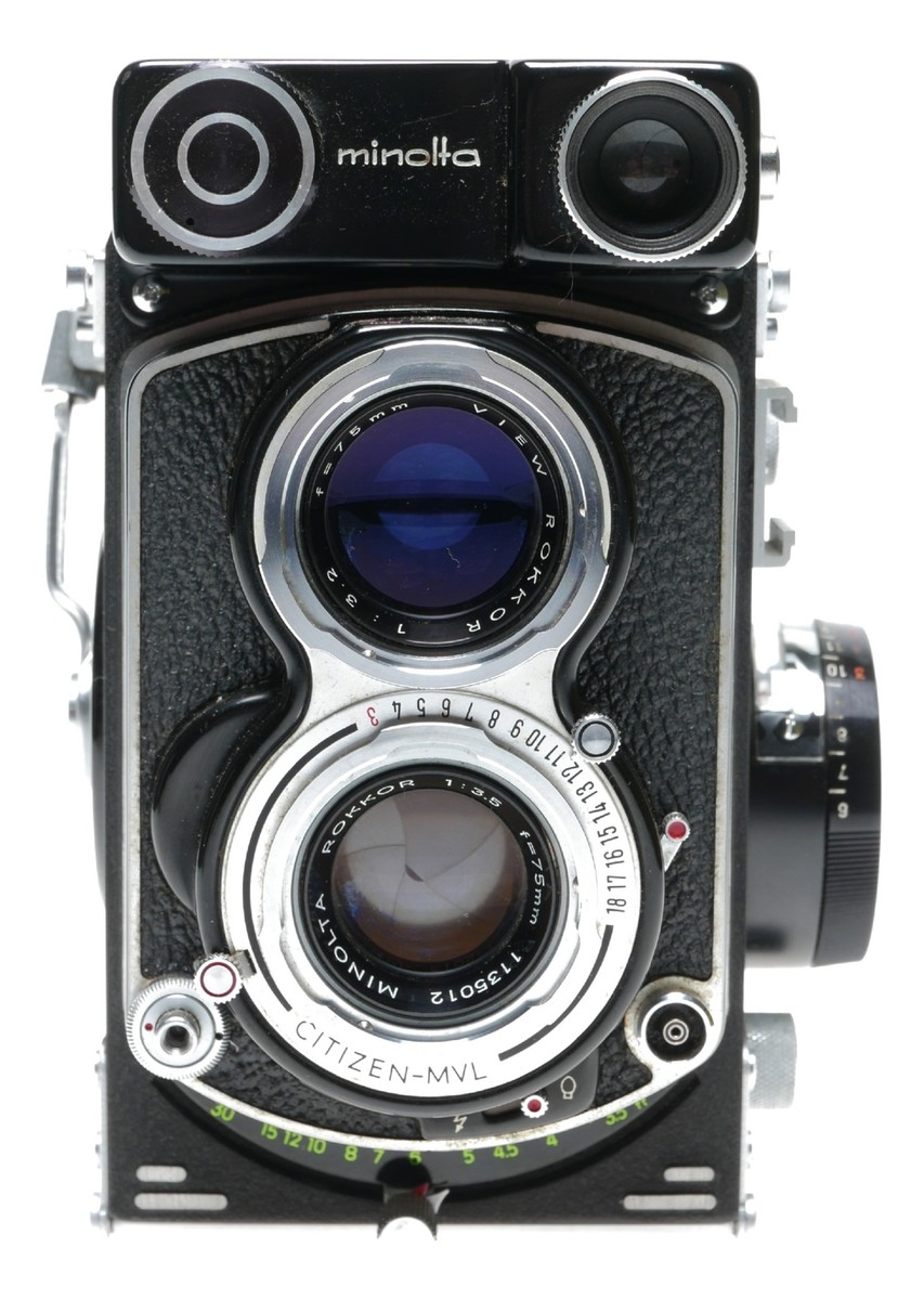 Minolta Autocord Rokkor TLR Film Camera 75mm Lens L 1:3.5 mm f=75