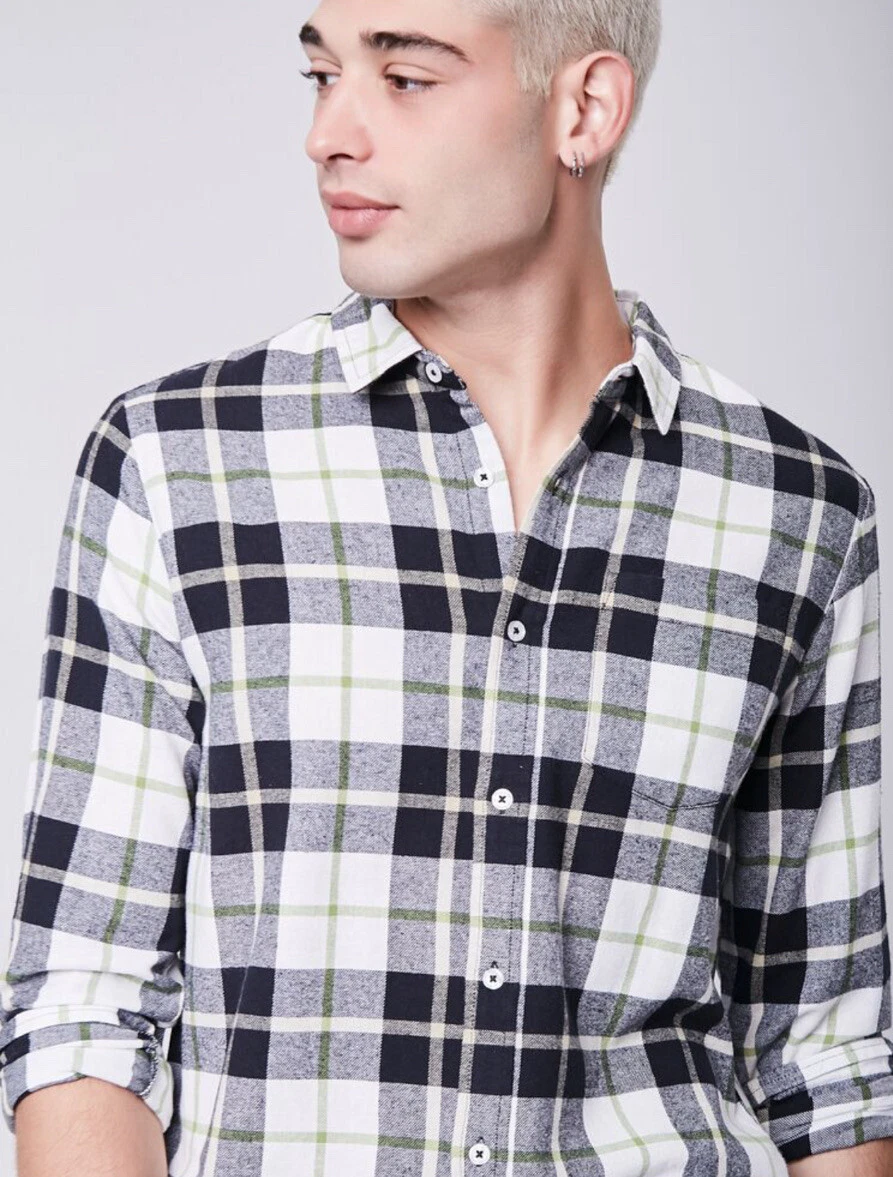 black white and grey flannel