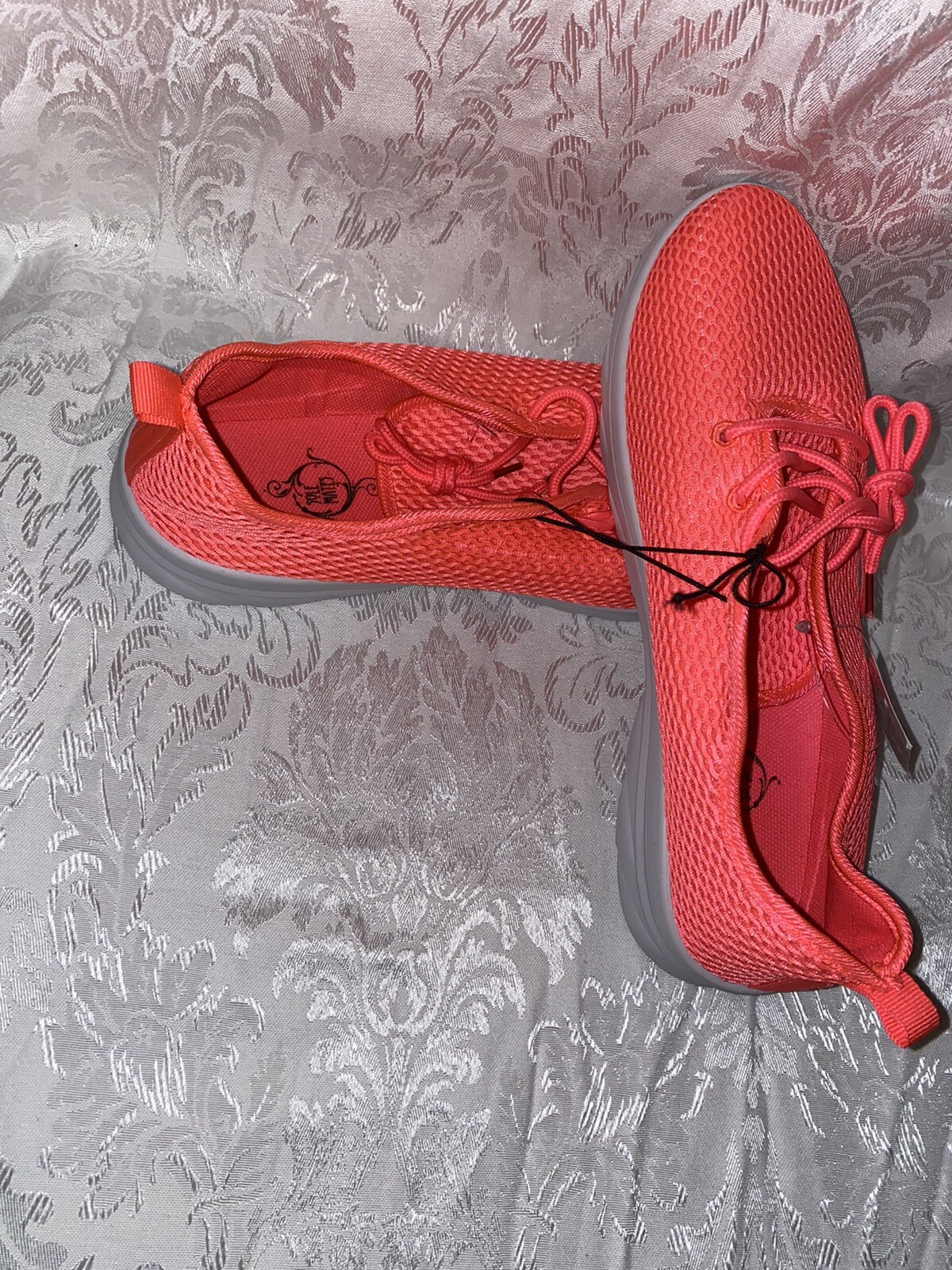 SAOLA Scarpe da tennis sneaker donna suola mates rosa fluo mesh taglia 11 nuove con etichetta