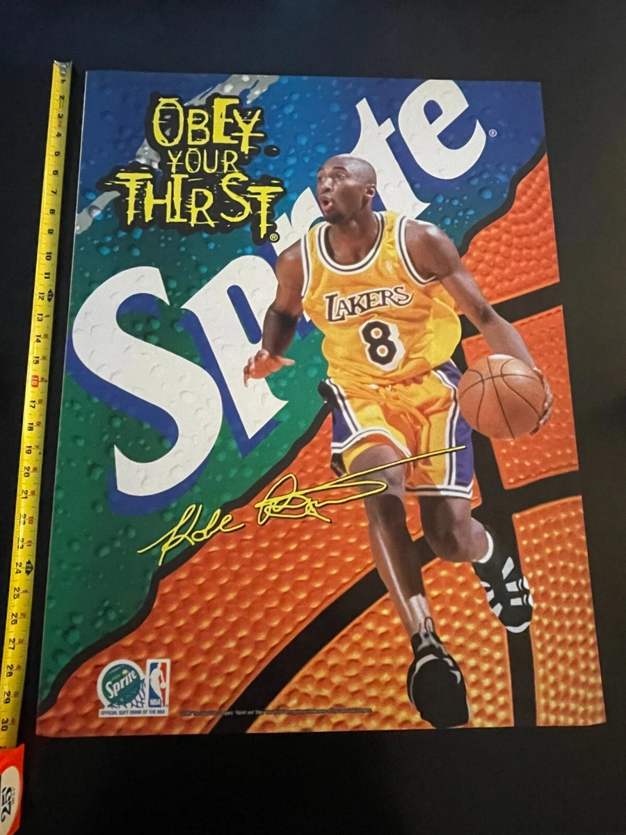 1997 Sprite Kobe Bryant Obey Your Thirst Store Display 30.5 x 23