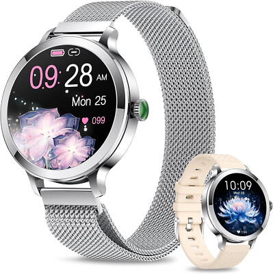 Smartwatch Damen Herren mit Telefonfunktion Armbanduhr für iPhone Samsung Huawei