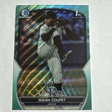 2023 Bowman Draft Isaiah Coupet 1st Chrome Aqua Wave Refractor /125 Rockies