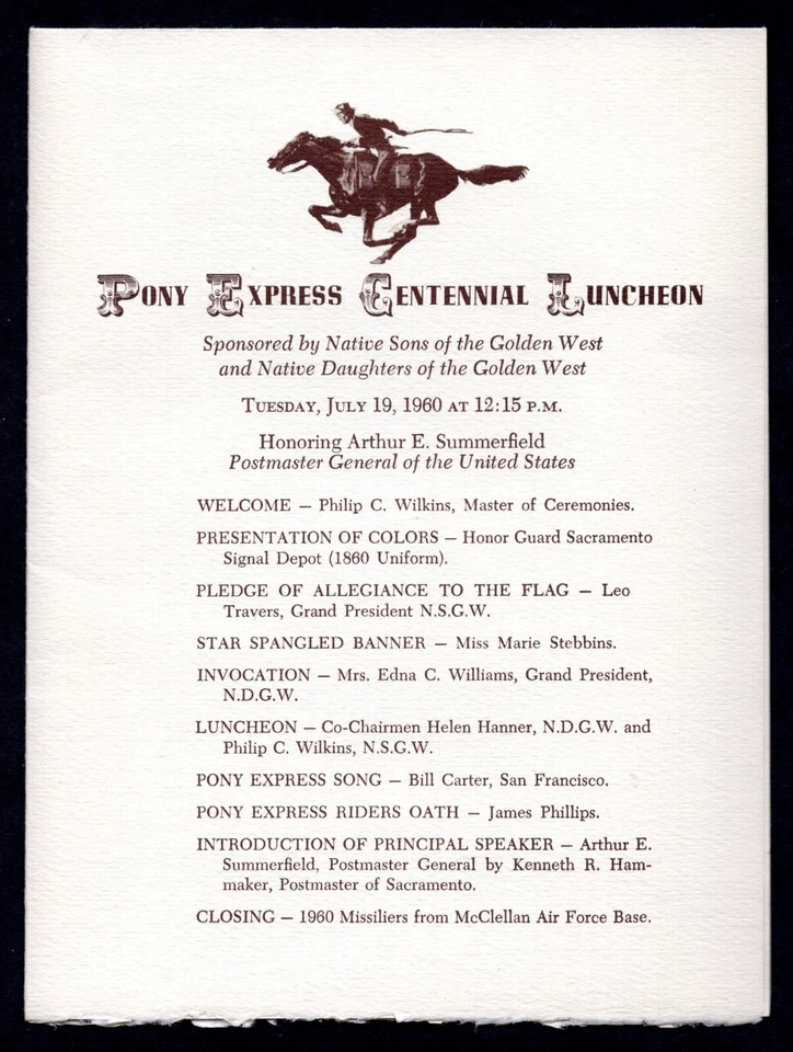 US 1960 SACRAMENTO, CAL. PONY EXPRESS FDC SIGNED BY THE DESIGNER OF THE STAMP - Image 3 of 4