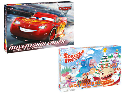 Adventskalender zur Auswahl Sorgenfresser oder Cars 3 mit 3D Figuren Walt Disney