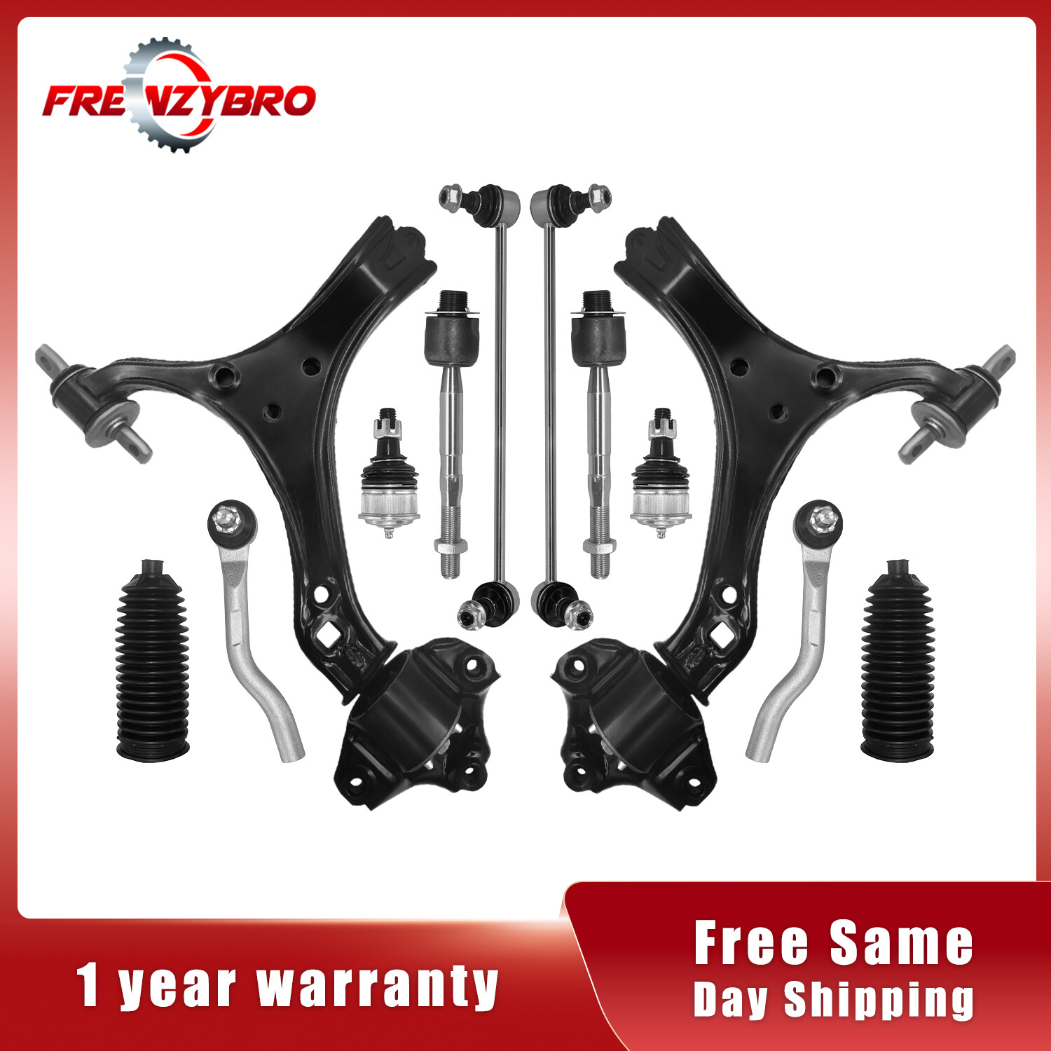 2-Piece Left & Right Outer Tie Rod Ends For 1998-2002 Honda Accord
