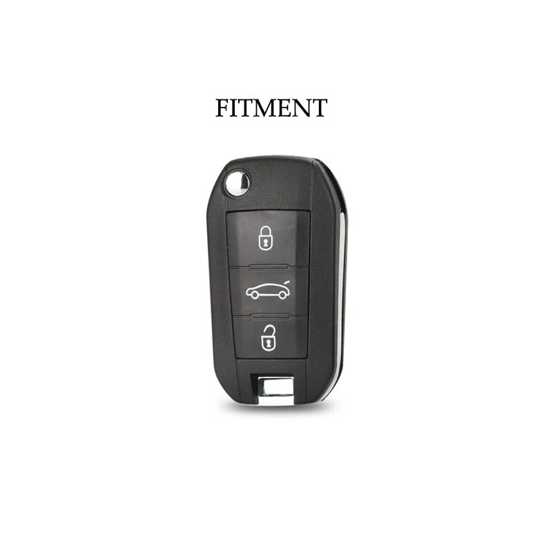 Cubierta de llave inteligente de cuero genuino negra para Peugeot 308 508 3008 Foto 2 de 4