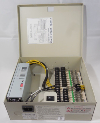 18 Channel CCTV Power Supply Distribution Box DC 12V 10 Amp for Security Cameras