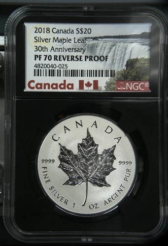 2018 Canada $20 Silver Maple Leaf 30th Anniversary First Day of Issue NGC PF70