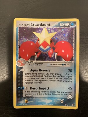 【希少】アクア団のシザリガー 2/95 TEAMAQUA's Crawdaunt Team Aqua's Crawdaunt 2/95 Holo Foil Rare Pokémon TCG Team Magma