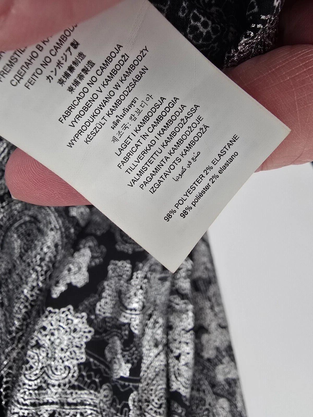 Abito medio Michael Kors foil paisley manica lunga balza paisley nuovo senza etichette