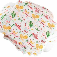 Fiesta Style Mexican Deli Paper Liner 12x12 Burrito & Taco Wrapper by Avant Grub