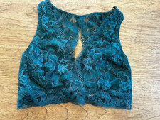 SOMA Dark Forest Green X-SMALL Embraceable Signature Lace Bralette Unlined NEW 