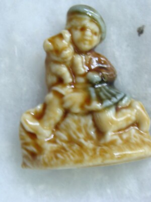 Wade England Whimsies Canadian Red Rose Tea Figurine Scottish Boy Dog 1967-1973