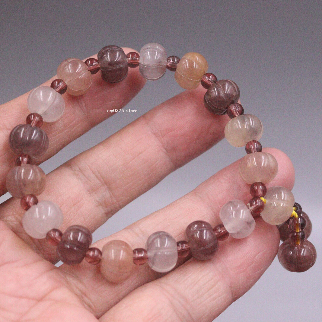 Imperial Jade Pumpkin Ball 10mm Brown Beaded Bracelet