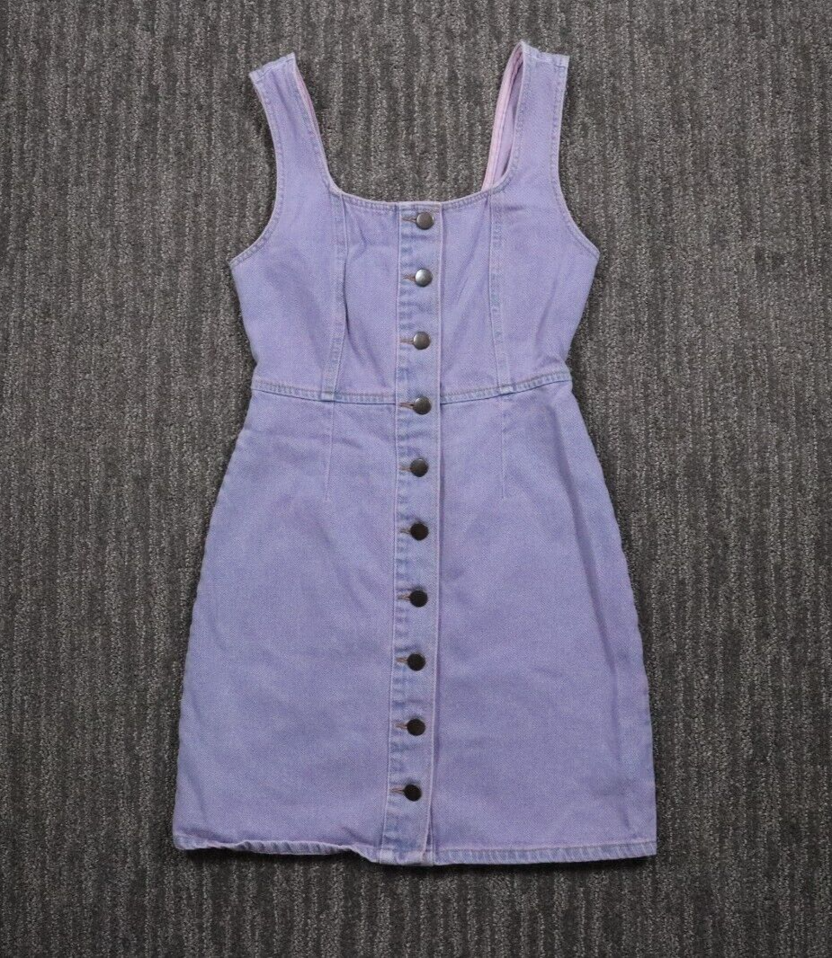 Urban Outfitters Denim Dress Womens 00 Purple Button Front Vintage 90s Adorable Urban Outfitters Denim Dress Womens 00 Purple Button Front Vintage 90s Adorable
