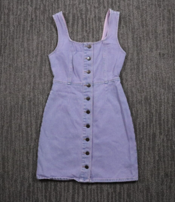 uo denim dress Urban Outfitters Womens 00 Purple Button Front Vintage 90s Adorable Denim mini dress Color:buttercup AR2114D Light Champagne Lace and 1% ElastaneImported.Recommend ordering true