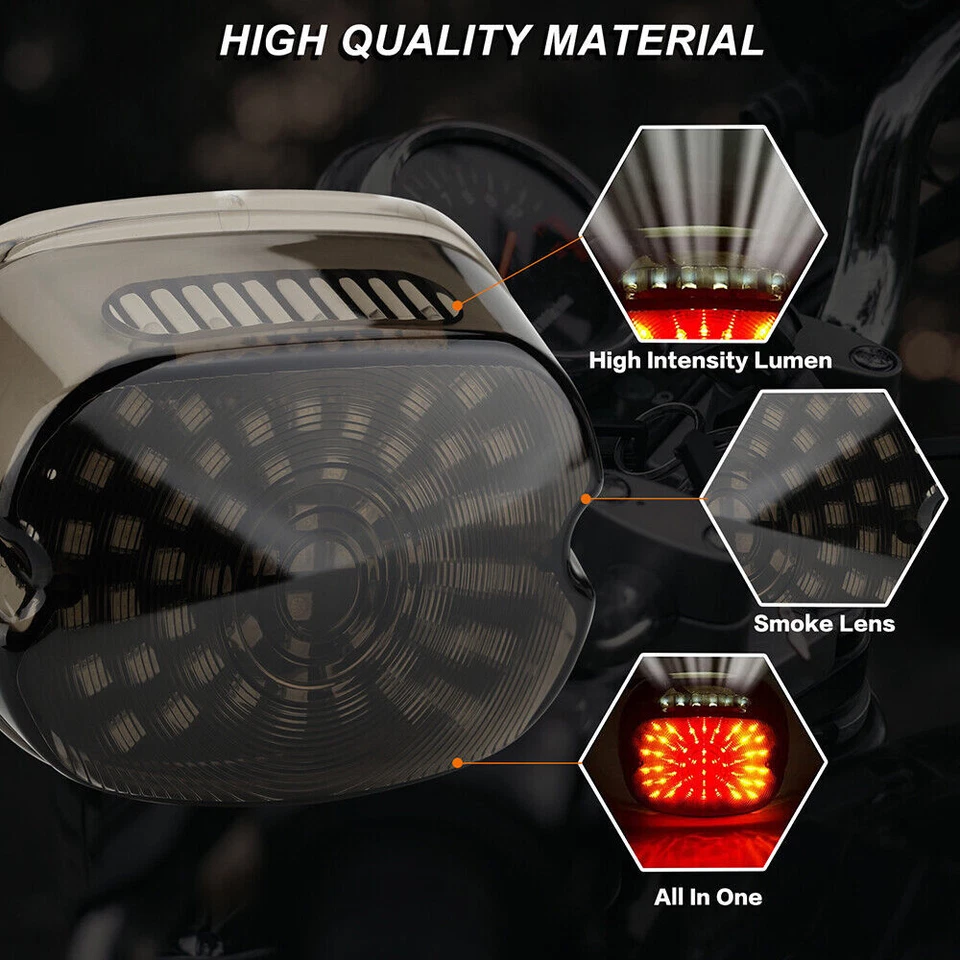 Светодиодный задний фонарь дымчатая линза тормозной сигнал поворота для Harley Sportster Softail Touring - Изображение 2 из 4