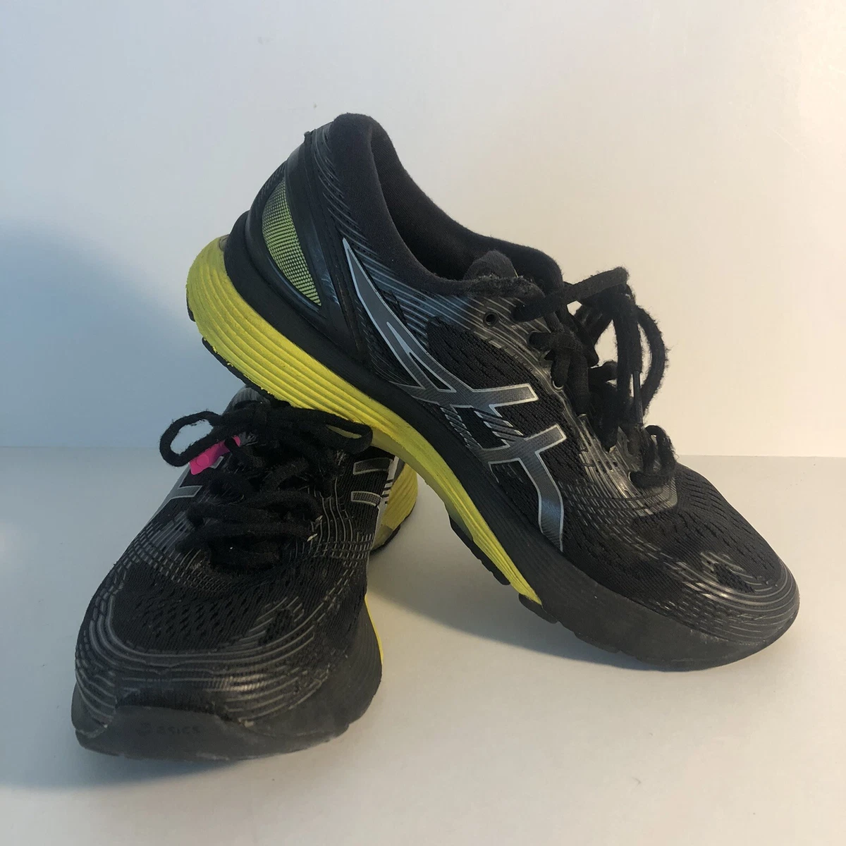 Viento Establecimiento Pack para poner Asics Gel Nimbus 21 Running Shoes Mens Size Black Lemon Spark Yellow  1011A169 | eBay