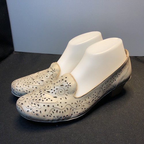 LN/EUC US9/EU40 Rieker ANTISTRESS GRAU LEDER 1,75" ABSATZ KOMFORT HALBSCHUHE PUMPS - Bild 2 von 12