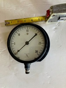 Ashcroft 0 to 30 PSI Pressure Gauge Brass 1/4 NPT flange mount.