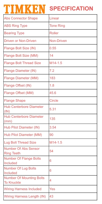 Cojinete y buje de rueda delantera Timken para Ford F-150 2015 2016 2017 4x4 590594 Foto 3 de 4