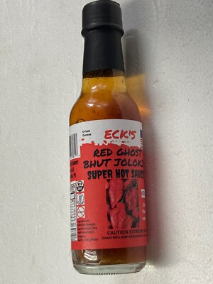 ECK S RED GHOST BHUT JOLOKIA Super Hot Pepper Sauce 5 oz Bottle