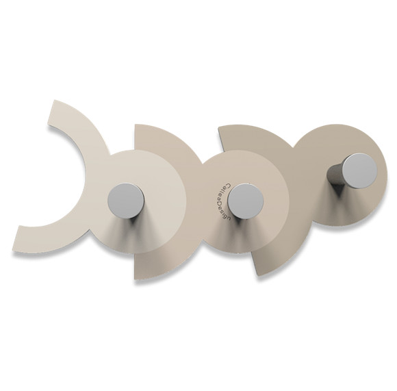 Diennea Appendiabiti Design Moderno Legno Sabbia 3 Ganci Parete