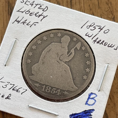 1854 O Seated Liberty Half Dollar - Good - 90% Silver 50 Cent US Coin Lot B