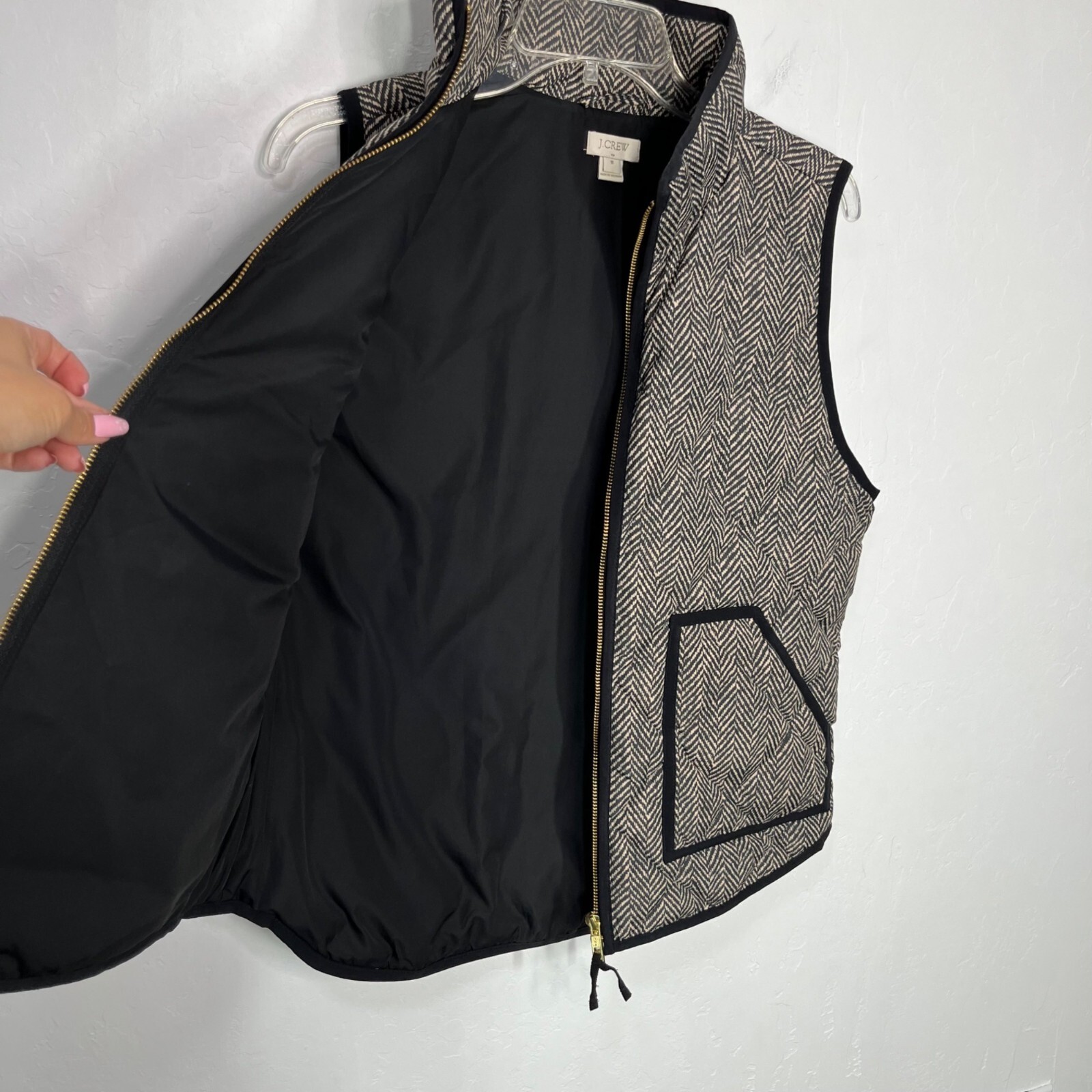 J.Crew Excursion puffer Down vest herringbone pat… - image 7