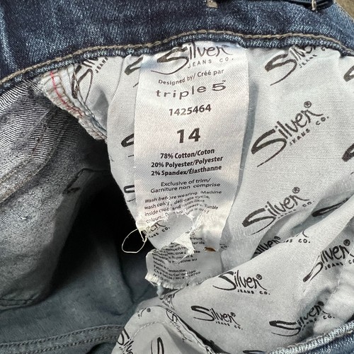 Silver Jeans Girls Youth 14 Blue Denim Triple 5 Straight Leg Stretch Mid Rise - Picture 7 of 10