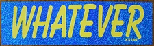New Whatever Blue Yellow Shimmer Glitter Sparkle Sticker Quality Decal 5" X 1.5"