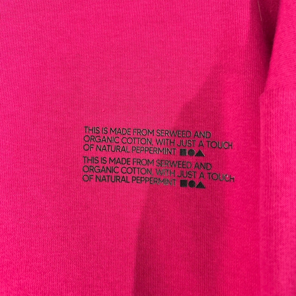 Sudadera Rosa Algodón Orgánico Mezcla Algas Manga Larga Cuello Redondo Foto 2 de 4