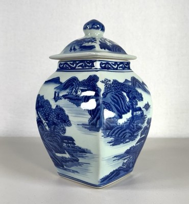 Blue and White Porcelain Ginger Jar, Temple Jar, Qing Ming dynasty, Qianlong?