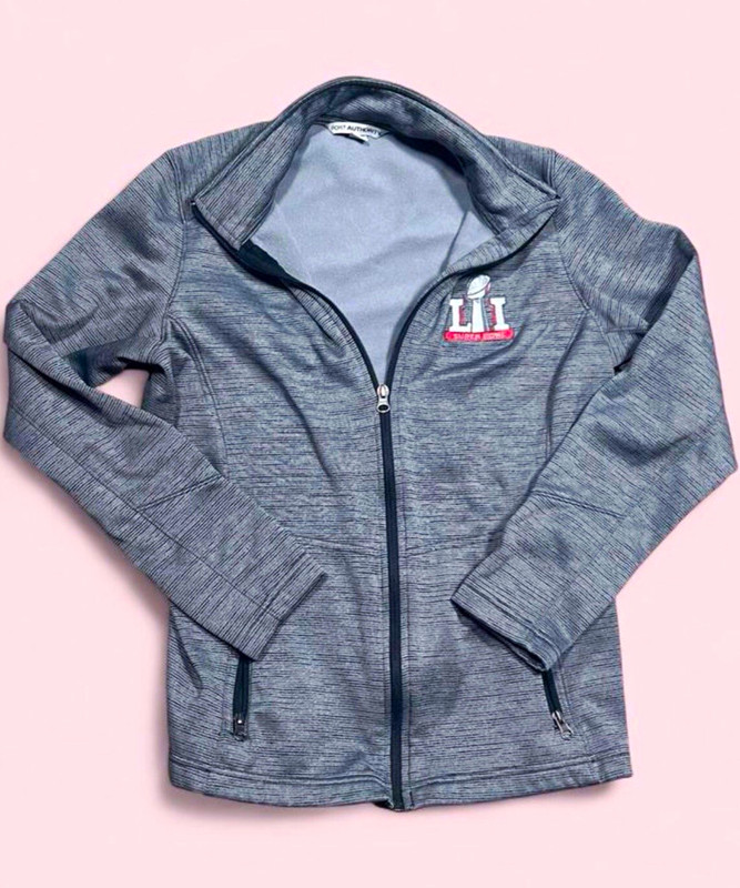 Port Authority Women's M Gray Full Zip Jacket - Super Bowl LII