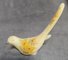 Vintage FENTON Custard Yellow SATIN GLASS BIRD OF HAPPINESS Glows