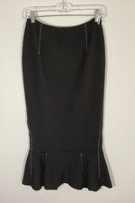 Marni Flounce-Hem Women's Size 2 Black Pencil Skirt NWT