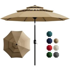 6.5x10 ft Rectangular Patio Umbrellas Outdoor Market Umbrella