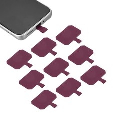 10pcs Phone Tether Tab, Universal Octagonal Phone Lanyard Patch, Wine Red