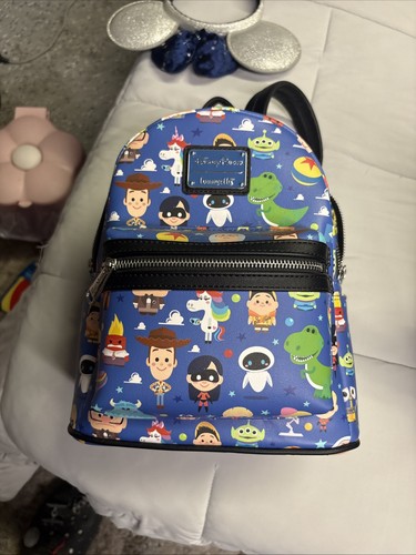 Loungefly Disney Parks Pixar Chibi Characters AOP Mini Backpack