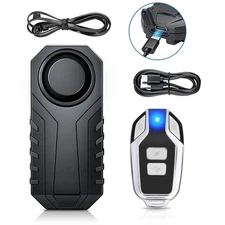 Rechargeable Bike MotorcycleAlarm System 113dB  Anti-theft with Wireless Remote